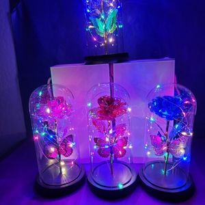 Butterfly glass dome galaxy rose each 20.00